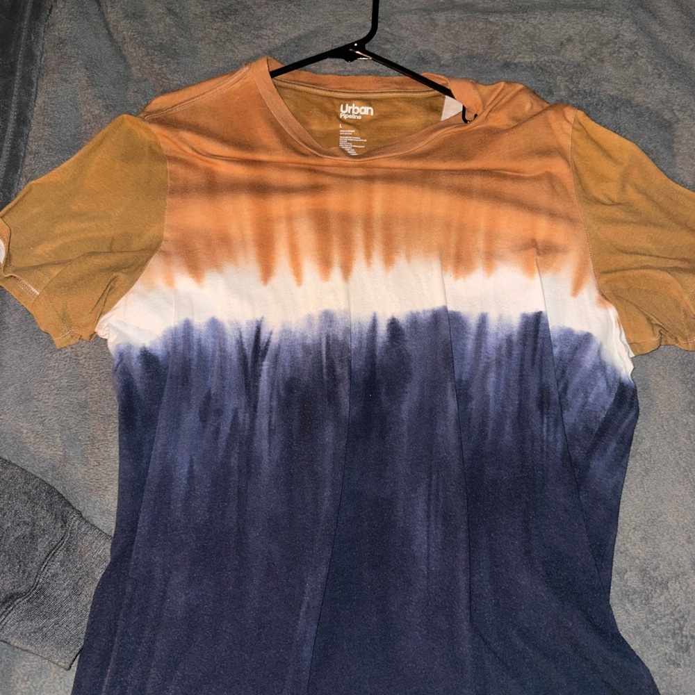 Urban Pipeline Tie-Dye Short Sleeve Top - Orange and Blue